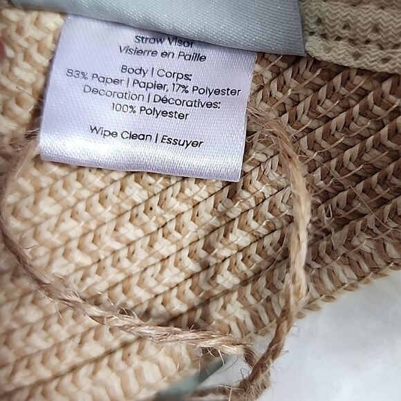 Sea Grass Straw Visor with Navy and White Ribbon - Picture 10 of 15